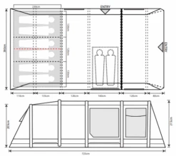 Outdoor Revolution Airedale 6.0S Tent 2022 13 Outdoor Revolution Airedale 6.0S Tent 2022 -Attwoolls Outdoors airedale 6.0s dimensions image