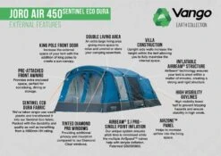 Vango Joro Air 450 Eco Dura Airbeam Tent 2023 (Incl. Footprint) -Attwoolls Outdoors joro air 450 sed small