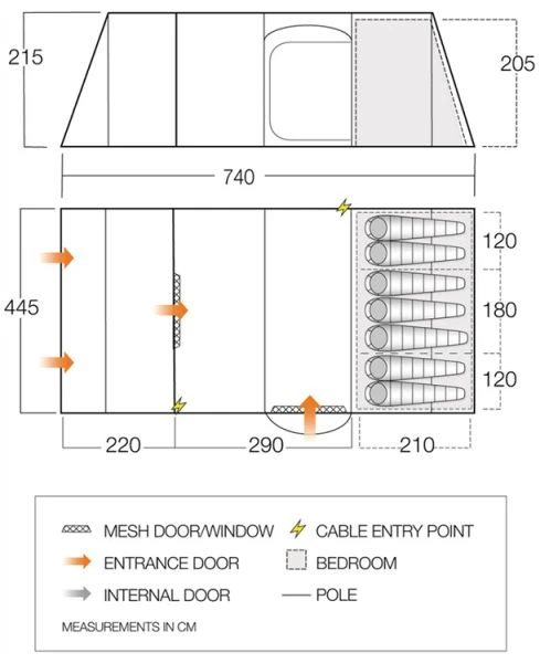 Vango Lismore 700DLX (Poled) Tent 2023 (Incl. Footprint) 4 Vango Lismore 700DLX (Poled) Tent 2023 (Incl. Footprint) - Image 2