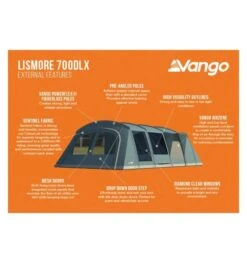 Vango Lismore 700DLX (Poled) Tent 2023 (Incl. Footprint) 9 Vango Lismore 700DLX (Poled) Tent 2023 (Incl. Footprint) -Attwoolls Outdoors lismore 700dlx image 3