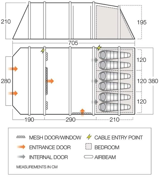 Vango Lismore Air 600XL Airbeam Tent 2023 (Incl. Footprint) 4 Vango Lismore Air 600XL Airbeam Tent 2023 (Incl. Footprint) - Image 2
