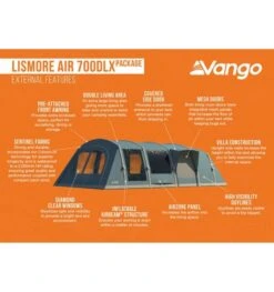 Vango Lismore Air 700DLX Airbeam Tent 2023 (Incl. Footprint) -Attwoolls Outdoors lismore air 700dlx image 4