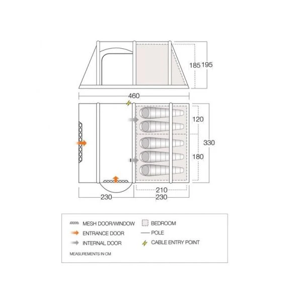 Vango Osiris Air 500 Airbeam Tent 2022 4 Vango Osiris Air 500 Airbeam Tent 2022 - Image 2