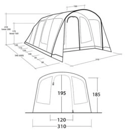Outwell Moonhill 5 Air Tent 2024 -Attwoolls Outdoors outwell moonhill 5 air dimensions image 2