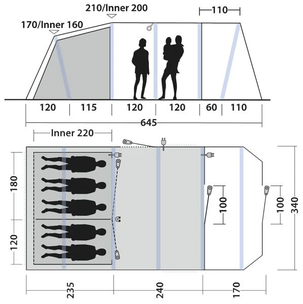 Outwell Stonehill 5 Air Tent 2024 4 Outwell Stonehill 5 Air Tent 2024 - Image 2