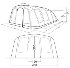 Outwell Stonehill 7 Air Tent 2024 -Attwoolls Outdoors outwell stonehill 7 air dimensions image 2