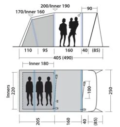 Attwoolls Outdoors -Attwoolls Outdoors outwell sunhill 3 air dimensions image 1