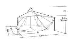 Robens Chinook Ursa S Tipi Tent 2022 -Attwoolls Outdoors robens chinook ursa s tent 130287 drawing perspective2