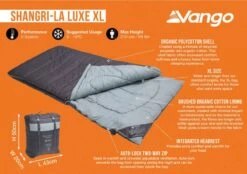Vango Shangri-La Luxe XL Sleeping Bag 11 Vango Shangri-La Luxe XL Sleeping Bag -Attwoolls Outdoors shangri la luxe xl image 3